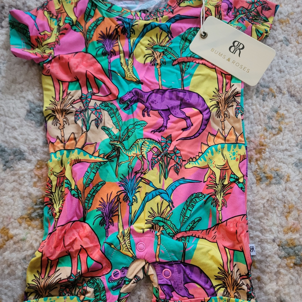 Bums and Roses Baby Shortie Romper
